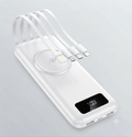 Banco de energia sem fio com grande capacidade de 200.000 MAh, carregamento rápido Apple Android universal cabo integrado fonte de alimentação móvel